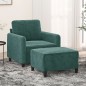 vidaXL Sessel mit Hocker Dunkelgrün 60 cm Samt vidaXL Sessel mit Hocker Dunkelgrün 60 cm Samt