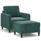 vidaXL Sessel mit Hocker Dunkelgrün 60 cm Samt vidaXL Sessel mit Hocker Dunkelgrün 60 cm Samt
