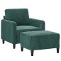 vidaXL Sessel mit Hocker Dunkelgrün 60 cm Samt vidaXL Sessel mit Hocker Dunkelgrün 60 cm Samt