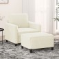 vidaXL Sessel mit Hocker Creme 60 cm Samt vidaXL Sessel mit Hocker Creme 60 cm Samt
