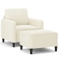 vidaXL Sessel mit Hocker Creme 60 cm Samt vidaXL Sessel mit Hocker Creme 60 cm Samt
