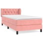 vidaXL Boxspringbett mit Matratze Rosa 80x200 cm Samt