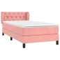 vidaXL Boxspringbett mit Matratze Rosa 80x200 cm Samt