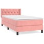 vidaXL Boxspringbett mit Matratze Rosa 80x200 cm Samt vidaXL Boxspringbett mit Matratze Rosa 80x200 cm Samt
