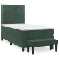 vidaXL Boxspringbett mit Matratze Dunkelgrün 90x200 cm Samt vidaXL Boxspringbett mit Matratze Dunkelgrün 90x200 cm Samt