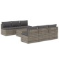 vidaXL 7-tlg. Garten-Lounge-Set mit Kissen Grau Poly Rattan vidaXL 7-tlg. Garten-Lounge-Set mit Kissen Grau Poly Rattan