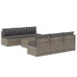 vidaXL 7-tlg. Garten-Lounge-Set mit Kissen Grau Poly Rattan vidaXL 7-tlg. Garten-Lounge-Set mit Kissen Grau Poly Rattan