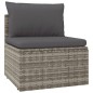 vidaXL 7-tlg. Garten-Lounge-Set mit Kissen Grau Poly Rattan vidaXL 7-tlg. Garten-Lounge-Set mit Kissen Grau Poly Rattan