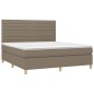 vidaXL Boxspringbett mit Matratze Taupe 180x200 cm Stoff vidaXL Boxspringbett mit Matratze Taupe 180x200 cm Stoff