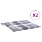 vidaXL Gartenstuhl-Kissen 2 Stk. Grau Karomuster 50x50x3 cm