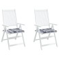 vidaXL Gartenstuhl-Kissen 2 Stk. Grau Karomuster 50x50x3 cm