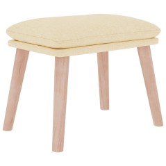 vidaXL Fußhocker Creme 45x29,5x35 cm Stoff