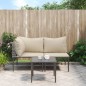 vidaXL 3-tlg. Garten-Lounge-Set mit Kissen Grau Poly Rattan vidaXL 3-tlg. Garten-Lounge-Set mit Kissen Grau Poly Rattan