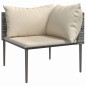vidaXL 3-tlg. Garten-Lounge-Set mit Kissen Grau Poly Rattan vidaXL 3-tlg. Garten-Lounge-Set mit Kissen Grau Poly Rattan