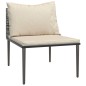 vidaXL 3-tlg. Garten-Lounge-Set mit Kissen Grau Poly Rattan vidaXL 3-tlg. Garten-Lounge-Set mit Kissen Grau Poly Rattan