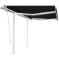 vidaXL Markise Manuell Einziehbar mit LED 3,5x2,5 m Anthrazit vidaXL Markise Manuell Einziehbar mit LED 3,5x2,5 m Anthrazit
