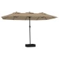 vidaXL Doppelsonnenschirm Taupe 449x245 cm