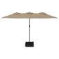 vidaXL Doppelsonnenschirm Taupe 449x245 cm