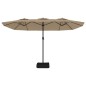 vidaXL Doppelsonnenschirm Taupe 449x245 cm