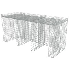 vidaXL Gabionenwand für Mülltonne 270x100x130 cm Verzinkter Stahl