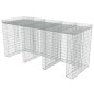 vidaXL Gabionenwand für Mülltonne 270x100x130 cm Verzinkter Stahl vidaXL Gabionenwand für Mülltonne 270x100x130 cm Verzinkter Stahl