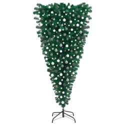Künstlicher Weihnachtsbaum Kopfüber LEDs & Kugeln 240 cm