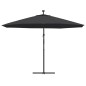 vidaXL Ampelschirm mit LED-Beleuchtung Stahl-Mast Schwarz 350 cm