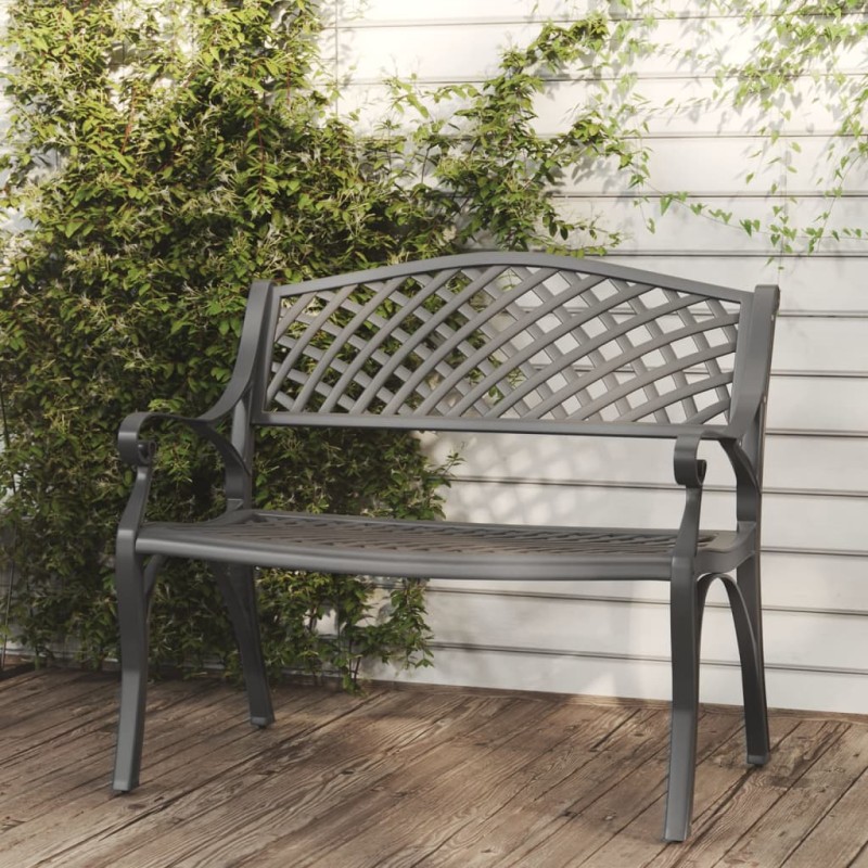 vidaXL Gartenbank 102 cm Aluminiumguss Schwarz vidaXL Gartenbank 102 cm Aluminiumguss Schwarz