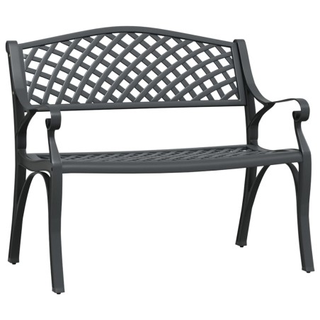 vidaXL Gartenbank 102 cm Aluminiumguss Schwarz