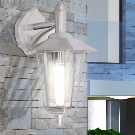 vidaXL Außenwandlampe Laterne Hängend Edelstahl