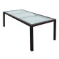 vidaXL Gartentisch 190x90x75 cm Braun Poly Rattan und Glas vidaXL Gartentisch 190x90x75 cm Braun Poly Rattan und Glas