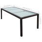 vidaXL Gartentisch 190x90x75 cm Braun Poly Rattan und Glas vidaXL Gartentisch 190x90x75 cm Braun Poly Rattan und Glas