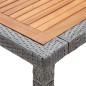 vidaXL Gartentisch Grau 200x200x74 cm Poly Rattan und Akazienholz vidaXL Gartentisch Grau 200x200x74 cm Poly Rattan und Akazienholz