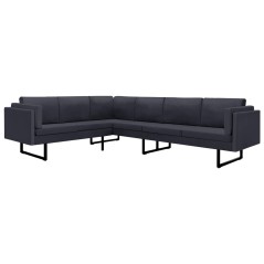 vidaXL Ecksofa Dunkelgrau Stoff