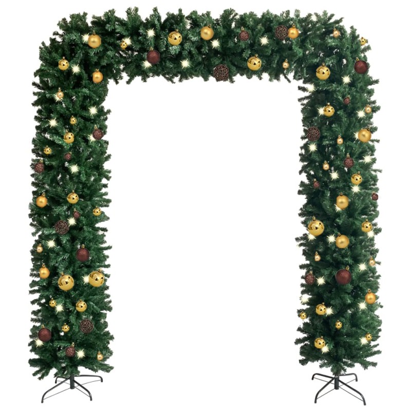 Weihnachtsgirlande mit LEDs & Kugeln Grün 240 cm Weihnachtsgirlande mit LEDs & Kugeln Grün 240 cm