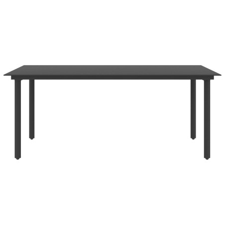 vidaXL Garten-Esstisch Schwarz 190x90x74 cm Stahl und Glas