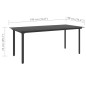 vidaXL Garten-Esstisch Schwarz 190x90x74 cm Stahl und Glas vidaXL Garten-Esstisch Schwarz 190x90x74 cm Stahl und Glas