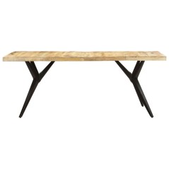 vidaXL Esstisch 200x90x76 cm Raues Mangoholz