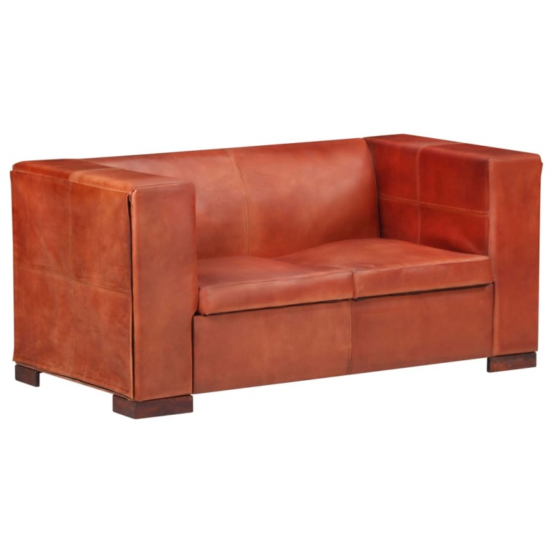 vidaXL 2-Sitzer-Sofa Dunkelbraun Echtleder vidaXL 2-Sitzer-Sofa Dunkelbraun Echtleder