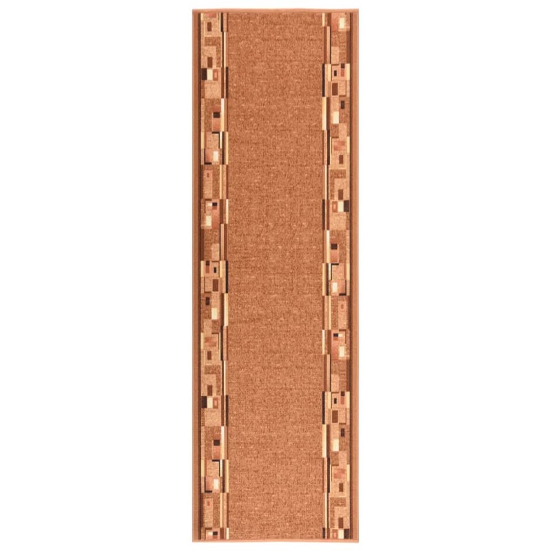 vidaXL Teppichläufer Braun 67x250 cm Rutschfest vidaXL Teppichläufer Braun 67x250 cm Rutschfest