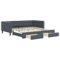 vidaXL Tagesbett Ausziehbar mit Schubladen Dunkelgrau 100x200 cm Samt vidaXL Tagesbett Ausziehbar mit Schubladen Dunkelgrau 100x200 cm Samt