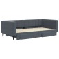vidaXL Tagesbett Ausziehbar mit Schubladen Dunkelgrau 100x200 cm Samt vidaXL Tagesbett Ausziehbar mit Schubladen Dunkelgrau 100x200 cm Samt