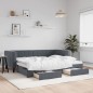 vidaXL Tagesbett Ausziehbar mit Schubladen Dunkelgrau 90x190 cm Samt vidaXL Tagesbett Ausziehbar mit Schubladen Dunkelgrau 90x190 cm Samt