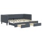 vidaXL Tagesbett Ausziehbar mit Schubladen Dunkelgrau 90x190 cm Samt vidaXL Tagesbett Ausziehbar mit Schubladen Dunkelgrau 90x190 cm Samt