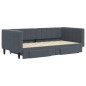 vidaXL Tagesbett Ausziehbar mit Schubladen Dunkelgrau 90x190 cm Samt vidaXL Tagesbett Ausziehbar mit Schubladen Dunkelgrau 90x190 cm Samt