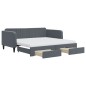 vidaXL Tagesbett Ausziehbar mit Schubladen Dunkelgrau 90x190 cm Samt vidaXL Tagesbett Ausziehbar mit Schubladen Dunkelgrau 90x190 cm Samt