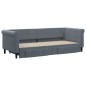 vidaXL Tagesbett Ausziehbar mit Schubladen Dunkelgrau 80x200 cm Samt vidaXL Tagesbett Ausziehbar mit Schubladen Dunkelgrau 80x200 cm Samt
