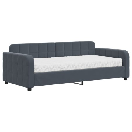 vidaXL Tagesbett mit Matratze Dunkelgrau 90x190 cm Samt