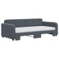 vidaXL Tagesbett Ausziehbar mit Matratzen Dunkelgrau 90x190 cm Samt vidaXL Tagesbett Ausziehbar mit Matratzen Dunkelgrau 90x190 cm Samt