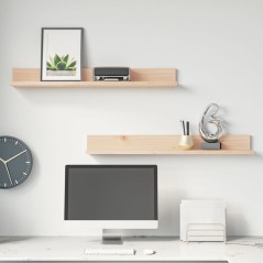 vidaXL Wandregale 2 Stk. 80x11x9 cm Massivholz Kiefer
